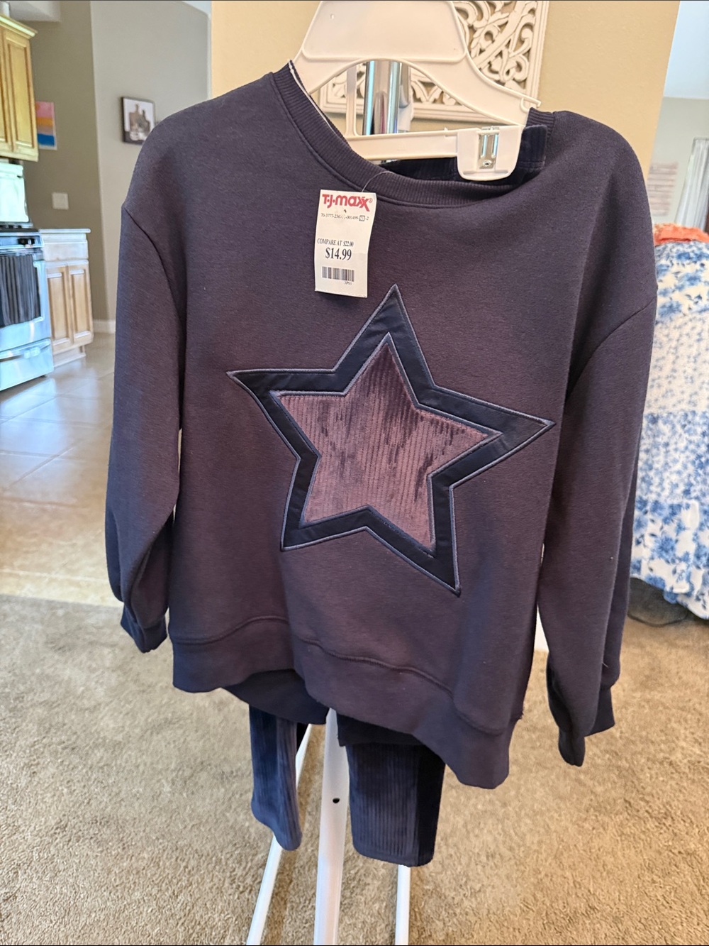 T.J.Maxx Navy Blue Kids Matching Set with Star Applique